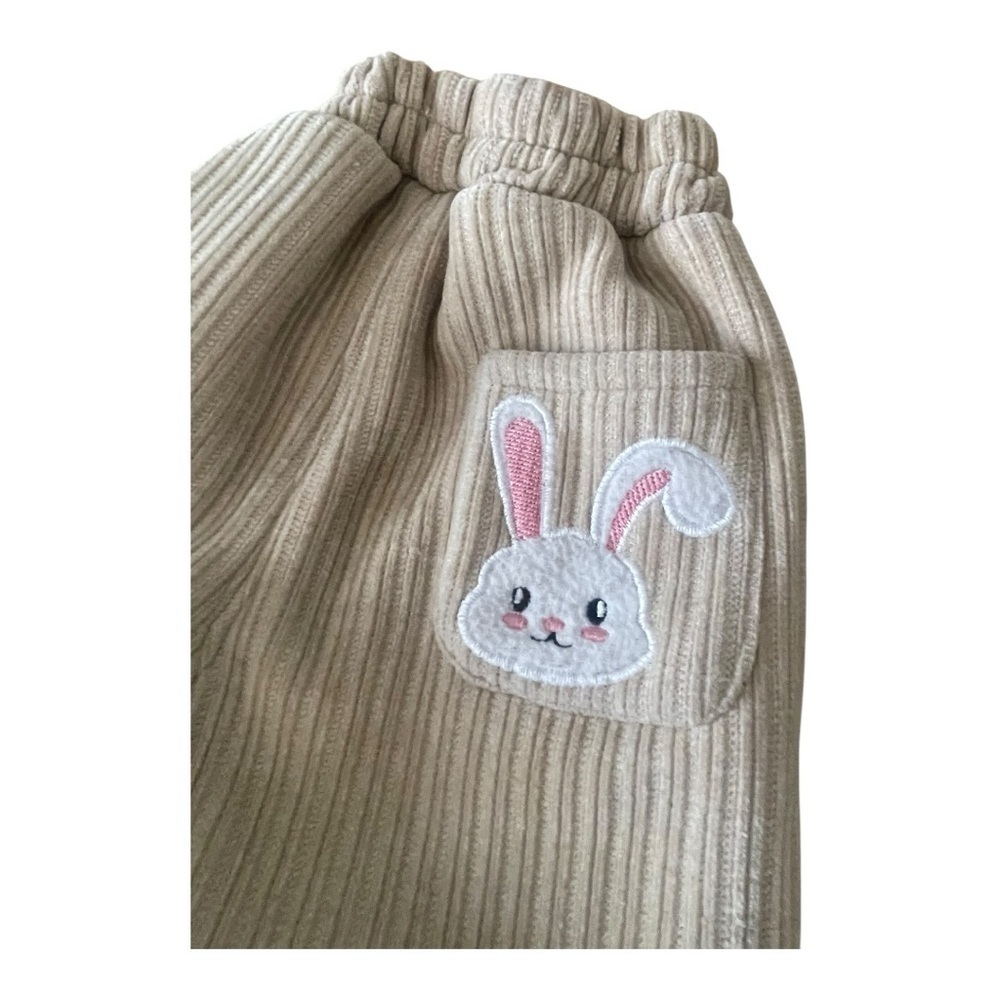 Baby Corduroy Pants Set - Pink and Cream cute bunny and bear Size 6m TAIPI BEAR - Picture 5 of 10